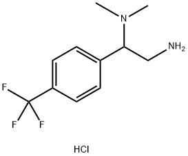 {2-Amino-1-[4-(trifluoromethyl)phenyl]ethyl}dimethylamine dihydrochloride, 4-[2-Amino-1-(dimethylamino)ethyl]benzotrifluoride dihydrochloride 구조식 이미지