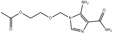 ACETIC ACID 2-(5-AMINO-4-CARBAMOYL-IMIDAZOL-1-YLMETHOXY)-ETHYL ESTER Structure