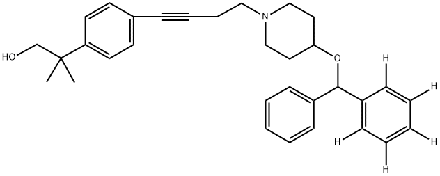 4-[4-(Diphenylmethoxy-d5)-1-piperidinyl]-1-[4-[(2-hydroxy-1,1-dimethyl)ethyl]phenyl]butyne 구조식 이미지