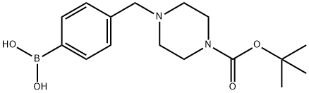 4-((4-tert-Butoxycarbonyl)piperazin-1-yl)methyl)phenylboronic acid 구조식 이미지