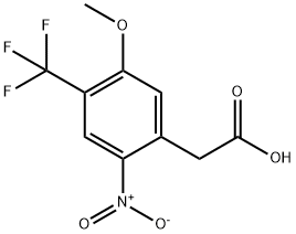 2-[5-메톡시-2-니트로-4-(트리플루오로메틸)페닐]-아세트산 구조식 이미지