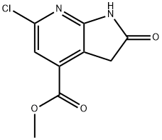 1H-Pyrrolo[2,3-b]pyridine-4-carboxylic acid, 6-chloro-2,3-dihydro-2-oxo-, Methyl ester Structure