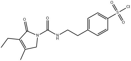 4-{2-{[(3-Ethyl-2,5-dihydro-4-methyl-2-oxo-1H-pyrrol-1-yl)-carbonyl]-amino}-ethyl}-benzenesulfonyl chloride Structure