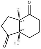 (+/-)-cis-6-Hydroxy-1-Methylbicyclo[4.3.0]nonane-2,7-디온 구조식 이미지