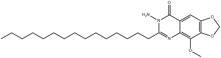 1,3-Dioxolo[4,5-g]quinazolin-8(7H)-one,  7-amino-4-methoxy-6-pentadecyl- Structure