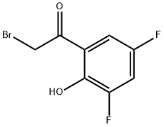 2-Bromo-3',5'-difluoro-2'-hydroxyacetophenone, 2-Bromo-1-(3,5-difluoro-2-hydroxyphenyl)ethan-1-one, 2-(Bromoacetyl)-4,6-difluorophenol Structure