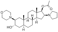 (2b,3a,5a,16b,17b)-17-Acetoxy-3-hydroxy-2-(4-morpholinyl)-16-(1-pyrrolidinyl)androstane Structure