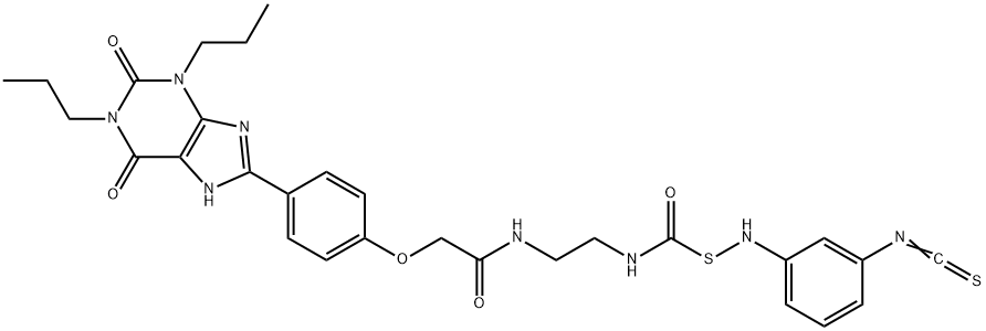 1,3-디프로필-8-(이소티오시아나토페닐(아미노티오카르보닐-(2-아미노에틸아미노카르보닐-(4-메틸옥시(페닐)))))크산틴 구조식 이미지