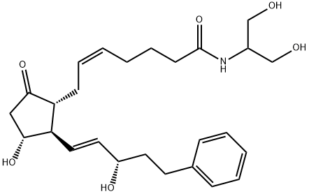 N-((2-hydroxy-1-hydroxyMethyl)ethyl)-9-oxo-11.alpha.,15S-dihydroxy-17-phenyl-18,19,20-trinor-prosta-5Z,13E-dien-1-aMide 구조식 이미지