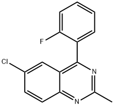 6-Chloro-2-methyl-4-(2-fluorophenyl)quinazoline  Structure