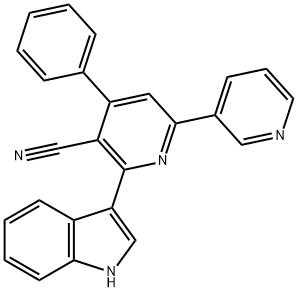 6-(1H-indol-3-yl)-4-phenyl-2,3'-bipyridine-5-carbonitrile 구조식 이미지