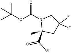 (2S)-1-Boc-4,4-difluoro-2-methylpyrrolidine-2-carboxylic acid 구조식 이미지