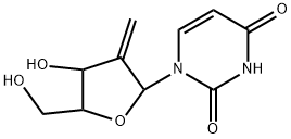 1-((2R,4S,5R)-4-hydroxy-5-(hydroxymethyl)-3-methylene-tetrahydrofuran-2-yl)pyrimidine-2,4(1H,3H)-dione 구조식 이미지