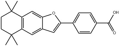 4-[(5,6,7,8-Tetrahydro-5,5,8,8-tetramethylnaphtho[2,3-b]furan)-2-yl]benzoic acid Structure