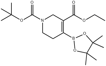 1,3(2H)-피리딘디카르복실산,5,6-디히드로-4-(4,4,5,5-테트라메틸-1,3,2-디옥사보롤란-2-일)-,1-(1,1-디메틸에틸)3-에틸에스테르 구조식 이미지
