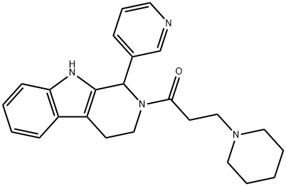 1,2,3,4-Tetrahydro-2-(1-oxo-3-(1-piperidinyl)propyl)-1-(3-pyridinyl)-9 H-pyrido(3,4-b)indole 구조식 이미지