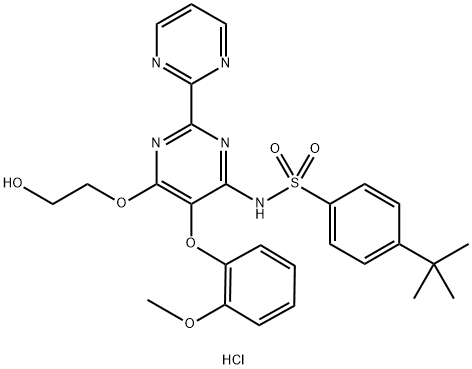 4-tert-butyl-N-(6-(2-hydroxyethoxy)-5-(2-Methoxyphenoxy)-2,2'-bipyriMidin-4-yl)benzenesulfonaMide hydrate 구조식 이미지