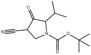 (2S)-tert-butyl 4-cyano-2-isopropyl-3-oxopyrrolidine-1-carboxylate 구조식 이미지