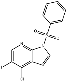 1H-Pyrrolo[2,3-b]pyridine, 4-chloro-5-iodo-1-(phenylsulfonyl)- 구조식 이미지