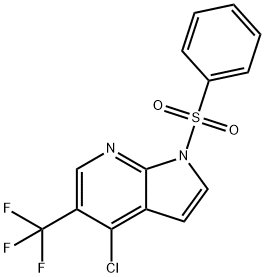 4-Chloro-1-(phenylsulfonyl)-5-(trifluoromethyl)-1H-pyrrolo[2,3-b]pyridine Structure