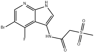 AcetaMide, N-(5-broMo-4-fluoro-1H-pyrrolo[2,3-b]pyridin-3-yl)-2-(Methylsulfonyl)- 구조식 이미지