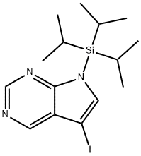 5-Iodo-7-(triisopropylsilyl)-7H-pyrrolo-[2,3-d]pyrimidine 구조식 이미지