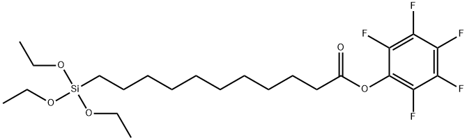 10-(펜타플루오로페녹시카르보닐)데실트리에톡시실란 구조식 이미지