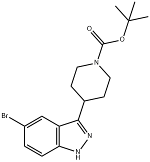 tert-Butyl 4-(5-broMo-1H-indazol-3-yl)piperidin-1-carboxylate 구조식 이미지