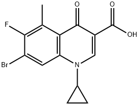 7-BROMO-1-CYCLOPROPYL-6-FLUORO-5-METHYL-4-OXO-1,4-DIHYDROQUINOLINE-3-CARBOXYLIC ACID 구조식 이미지