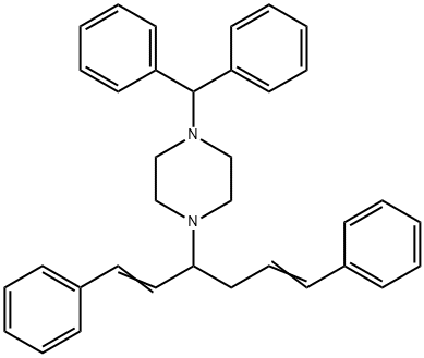1-(DiphenylMethyl)-4-[(1RS,3E)-4-phenyl-1-[(E)-2-phenylethenyl)-3-buten-1-yl]piperazine 구조식 이미지