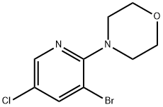 4-(3-브로모-5-클로로피리딘-2-일)모르폴린 구조식 이미지