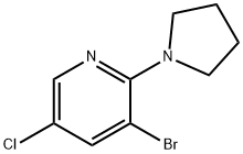 3-브로모-5-클로로-2-(피롤리딘-1-일)피리딘 구조식 이미지