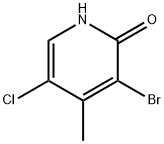 3-브로모-5-클로로-4-메틸피리딘-2-올 구조식 이미지