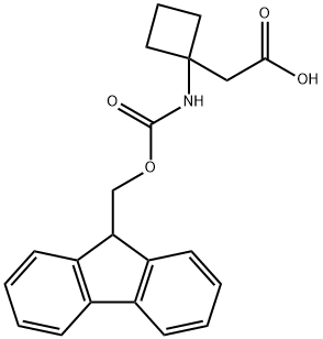 2-(1-((((9H-Fluoren-9-yl)methoxy)carbonyl)amino)cyclobutyl)acetic acid Structure