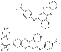 BIS(N,N-DIMETHYL-N'-5H-PYRIDO[2,3-A]PHENOTHIAZIN-5-YLIDENE-1,4-PHENYLENEDIAMINE)NICKEL(II) DIPERCHLORATE Structure