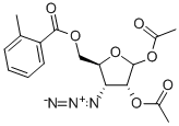 1,2-DI-O-ACETYL-3-AZIDO-3-DEOXY-5-O-TOLUOYL-D-RIBOFURANOSE 구조식 이미지