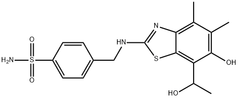 Benzenesulfonamide,  4-[[[6-hydroxy-7-(1-hydroxyethyl)-4,5-dimethyl-2-benzothiazolyl]amino]methyl]- Structure