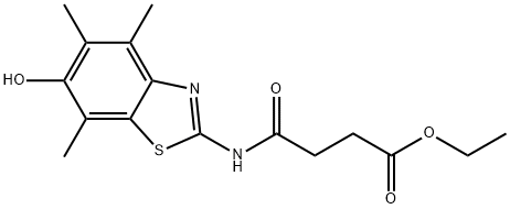 Butanoic  acid,  4-[(6-hydroxy-4,5,7-trimethyl-2-benzothiazolyl)amino]-4-oxo-,  ethyl  ester Structure