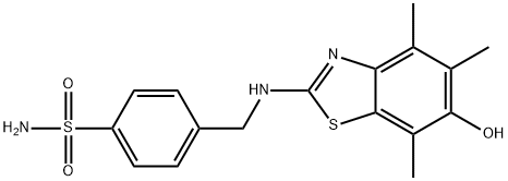 Benzenesulfonamide,  4-[[(6-hydroxy-4,5,7-trimethyl-2-benzothiazolyl)amino]methyl]- Structure