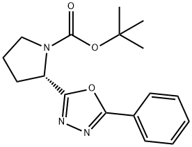 (S)-tert-butyl 2-(5-phenyl-1,3,4-oxadiazol-2-yl)pyrrolidine-1-carboxylate 구조식 이미지