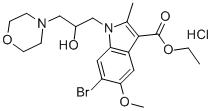 1H-Indole-3-carboxylic acid, 6-bromo-1-(2-hydroxy-3-(4-morpholinyl)pro pyl)-5-methoxy-2-methyl-, ethyl ester, monohydrochloride Structure