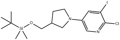 5-(3-((tert-Butyldimethylsilyloxy)methyl)-pyrrolidin-1-yl)-2-chloro-3-iodopyridine 구조식 이미지