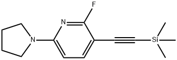2-Fluoro-6-(pyrrolidin-1-yl)-3-((trimethylsilyl)-ethynyl)pyridine 구조식 이미지
