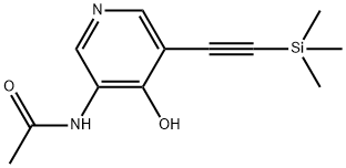 N-(4-하이드록시-5-((트리메틸실릴)에티닐)-피리딘-3-일)아세트아미드 구조식 이미지