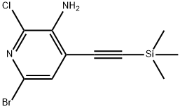 6-Bromo-2-chloro-4-((trimethylsilyl)ethynyl)-pyridin-3-amine Structure