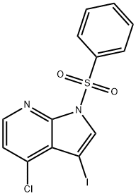 1H-Pyrrolo[2,3-b]pyridine, 4-chloro-3-iodo-1-(phenylsulfonyl)- 구조식 이미지