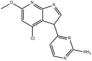 2-PyriMidinaMine, 4-(4-chloro-6-Methoxy-3H-pyrrolo[2,3-b]pyridin-3-yl)- 구조식 이미지