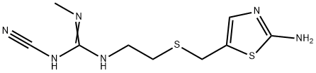 1-[2-[(2-amino-1,3-thiazol-5-yl)methylsulfanyl]ethyl]-3-cyano-2-methyl -guanidine 구조식 이미지