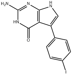 2-Amino-5-(4-iodophenyl)-3H-pyrrolo[2,3-d]pyrimidin-4(7H)-one 구조식 이미지