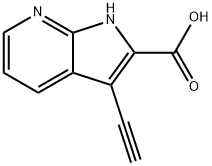 1H-Pyrrolo[2,3-b]pyridine-2-carboxylic acid, 3-ethynyl- Structure